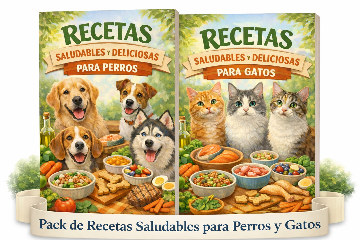 🐶🐱 Pack de Recetas Saludables para Perros y Gatos, Alimentación natural para mejorar su salud, energía y calidad de vida.